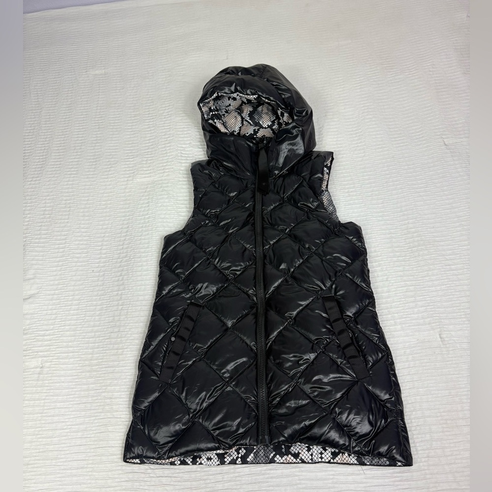 lululemon athletica Shiny Black Hooded Vest